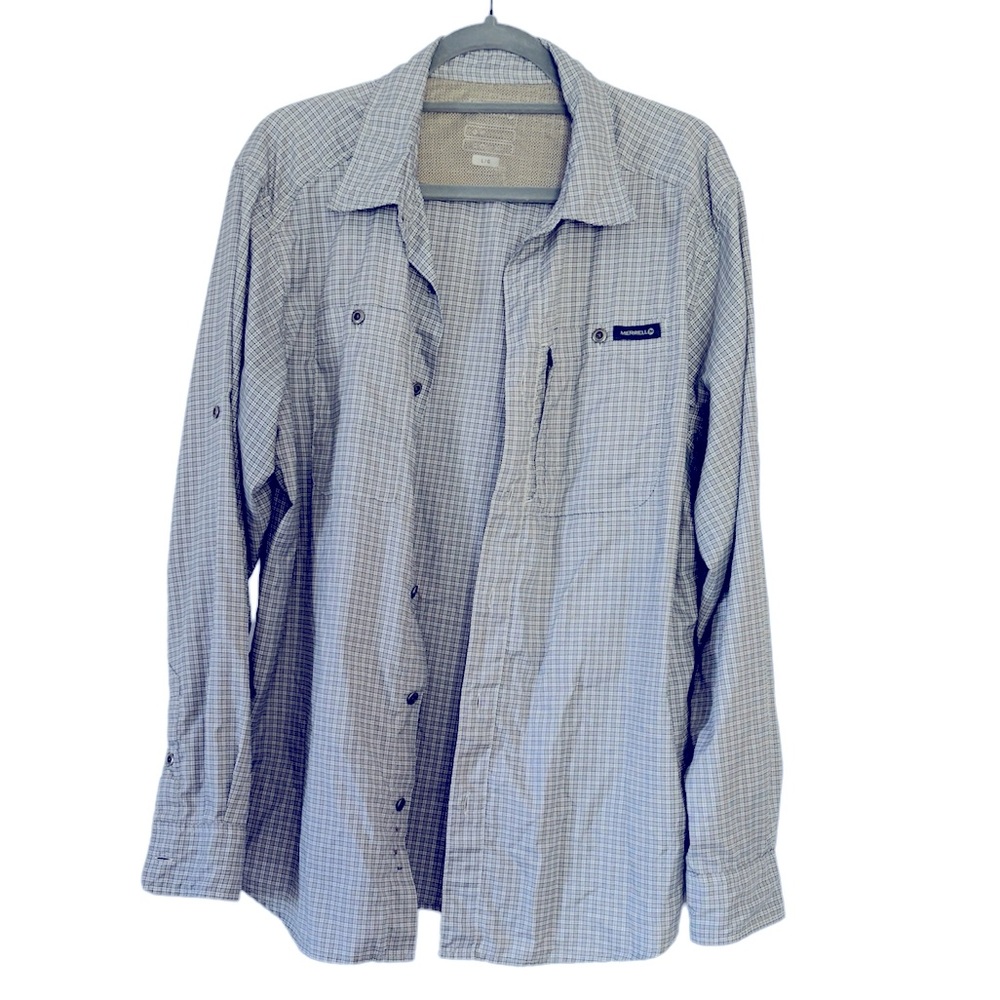Merrell Large Hiking Long Sleeve Button Down Shirt